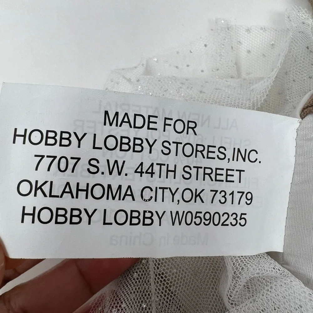 Hobby Lobby Ballerina Plush Doll 17 Inch White Silver Sequin Ballet Toy